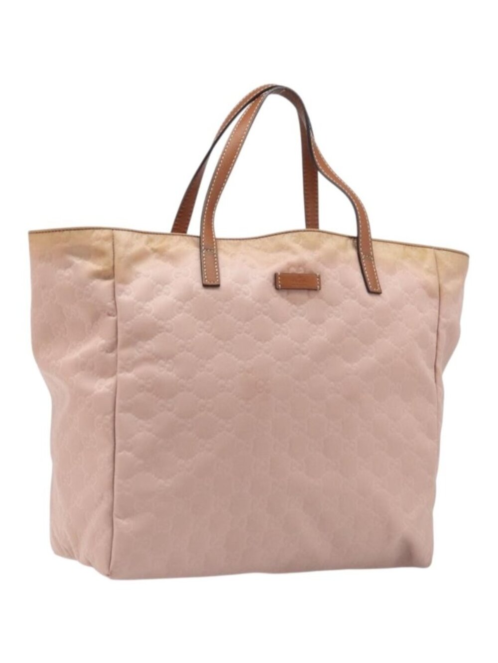 GUCCI GG Canvas Tote Bag Pink Brown 282439